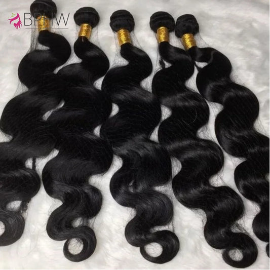 Mèches Indiennes Raw Body Wave 12A – Remy Non Traitées, 1/3/4 Paquets