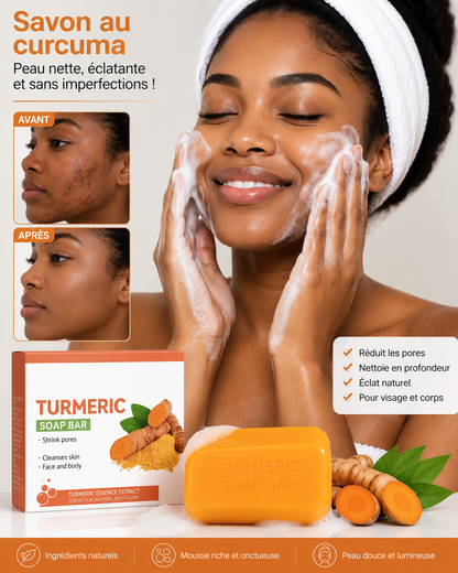 Savon & Crème Visage au Curcuma – Nettoyant, Réparateur & Éclat