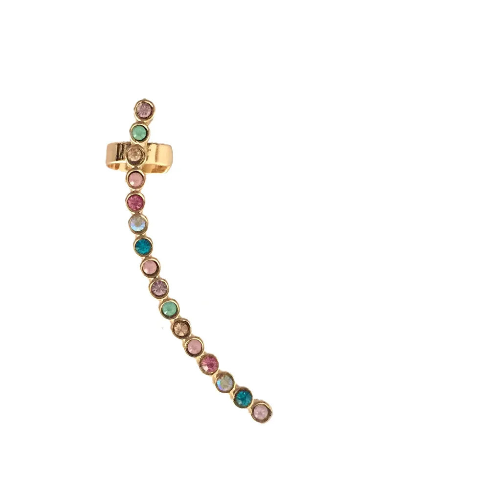 Boucles d'Oreilles Clip Pastel Arc-en-ciel | Bijoux Vintage Dorés | LIXTAIRE