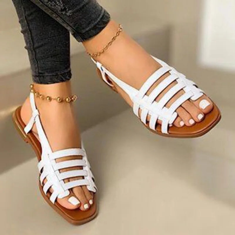 Sandales Romaines Femme Grande Taille 35-43 | Chaussures Plates Été | LIXTAIRE