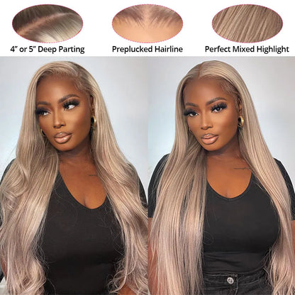 Perruque Lace Front Péruvienne Lisse 5x5 – Closure Transparente, Bicolore P18/613 | LIXTAIRE LIXTAIRESHOP
