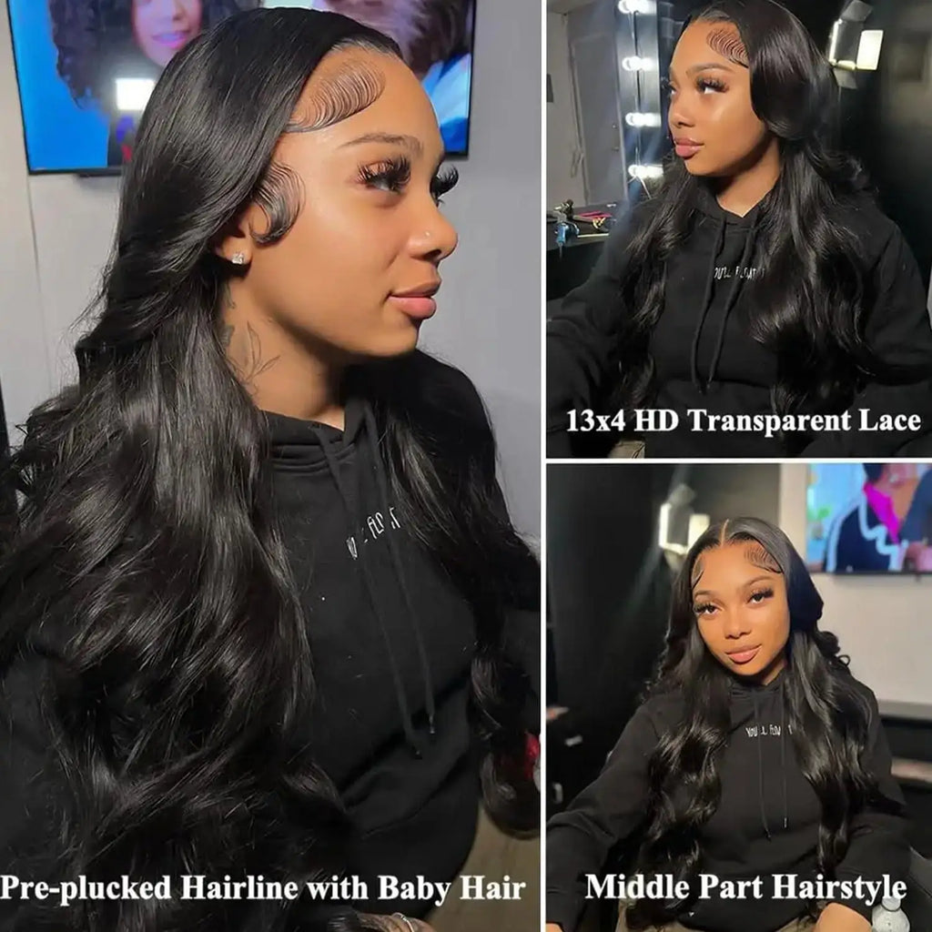 Perruque Lace Front 100% Cheveux Humains | Body Wave Naturelle | Dentelle HD Transparente | Pré-Épilée