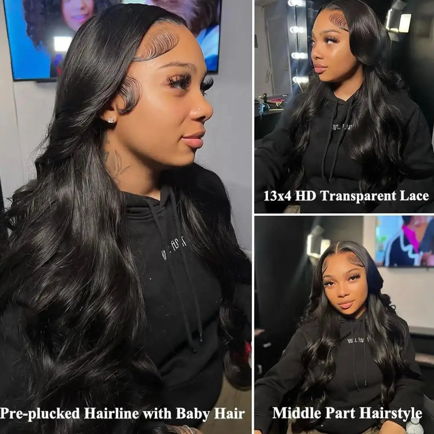 Perruque Lace Front 100% Cheveux Humains | Body Wave Naturelle | Dentelle HD Transparente | Pré-Épilée