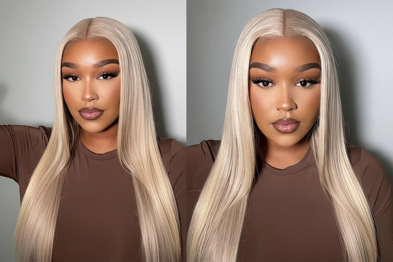 Perruque Lace Front Péruvienne Lisse 5x5 – Closure Transparente, Bicolore P18/613 | LIXTAIRE LIXTAIRESHOP