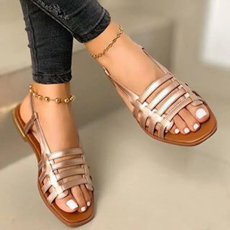 Sandales Romaines Femme Grande Taille 35-43 | Chaussures Plates Été | LIXTAIRE