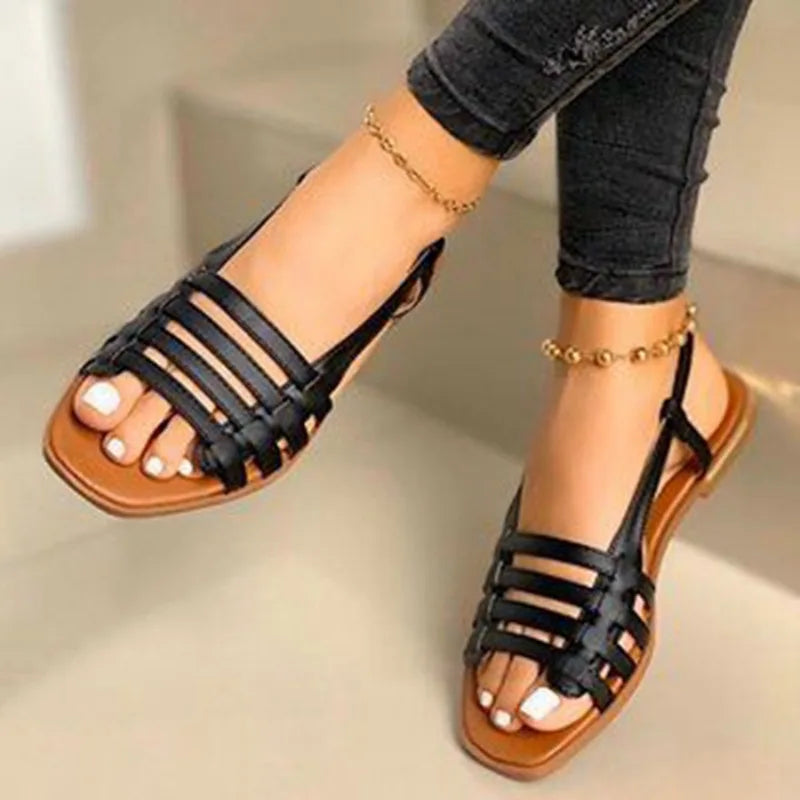 Sandales Romaines Femme Grande Taille 35-43 | Chaussures Plates Été | LIXTAIRE