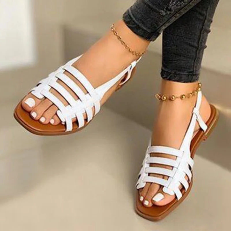 Sandales Romaines Femme Grande Taille 35-43 | Chaussures Plates Été | LIXTAIRE