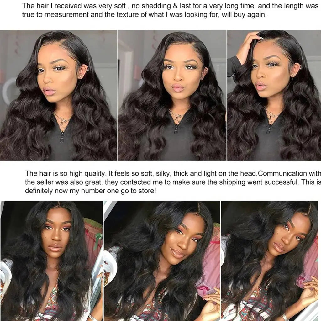 Perruque Lace Front 100% Cheveux Humains | Body Wave Naturelle | Dentelle HD Transparente | Pré-Épilée
