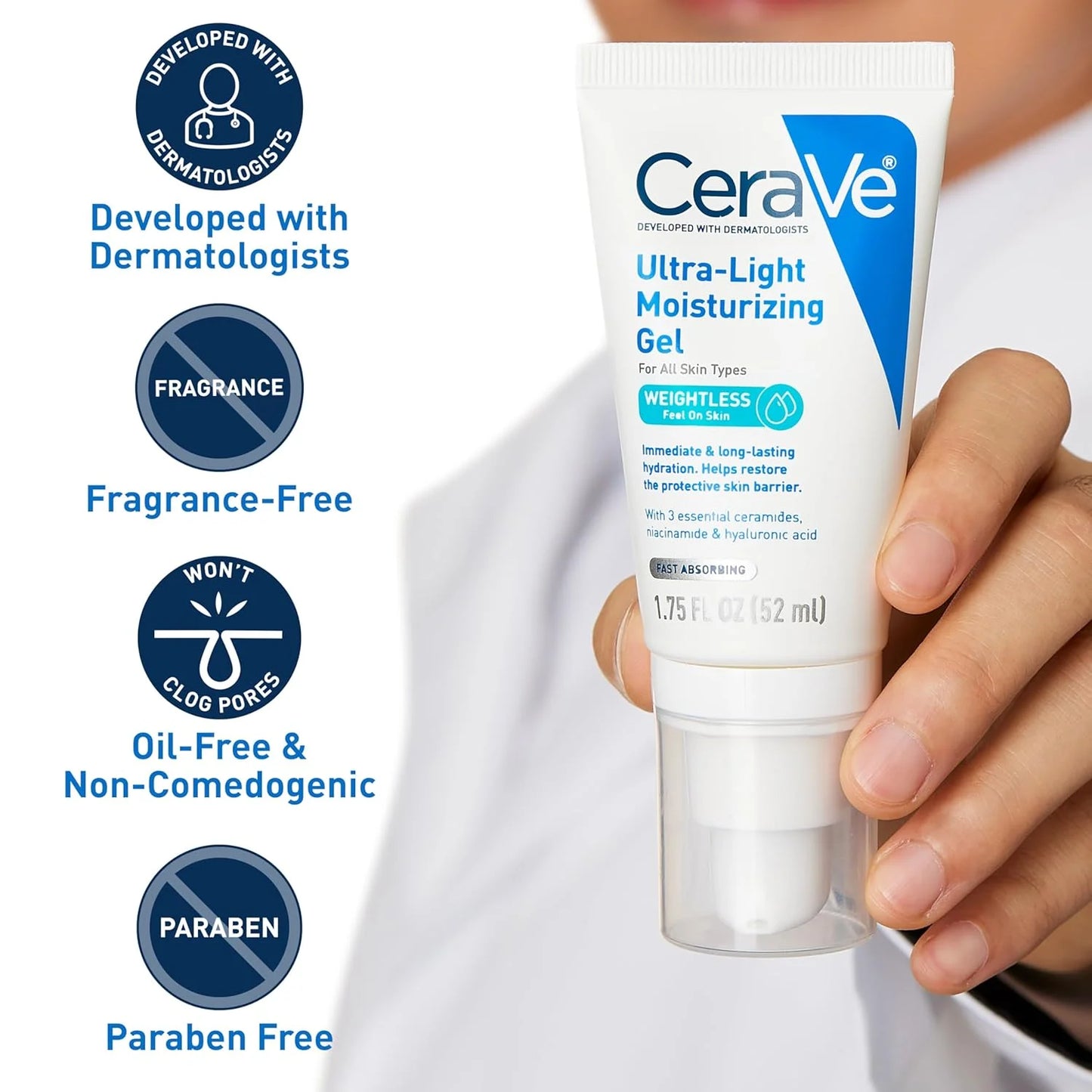 Gel Hydratant Visage CeraVe – Sans Huile & Sans Parfum