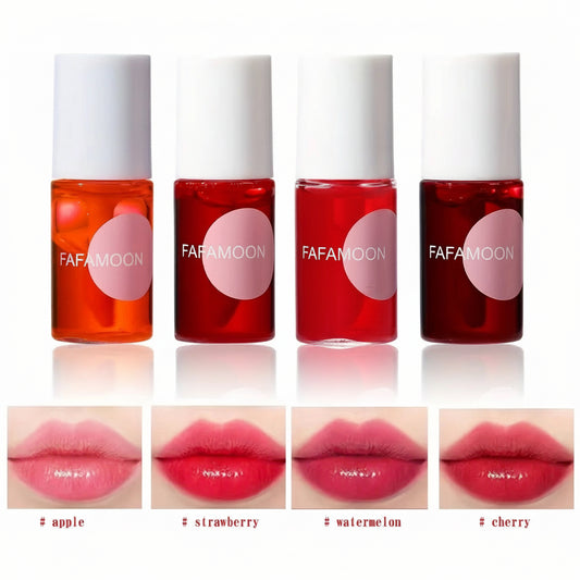 Fruity Jules Tint Liquid Lipstick, Water Glow Shade, Moisturizing, Waterproof, Non-Stick, High Pigment, Long-Lasting Colors, 4 Colors