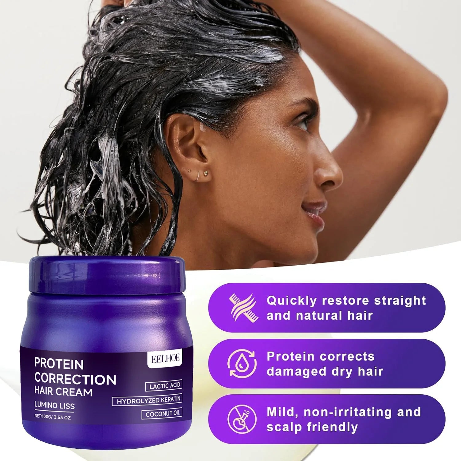 Masque Kératine Protéiné – Réparation Profonde, Anti-Frisottis & Brillance | LIXTAIRE LIXTAIRESHOP
