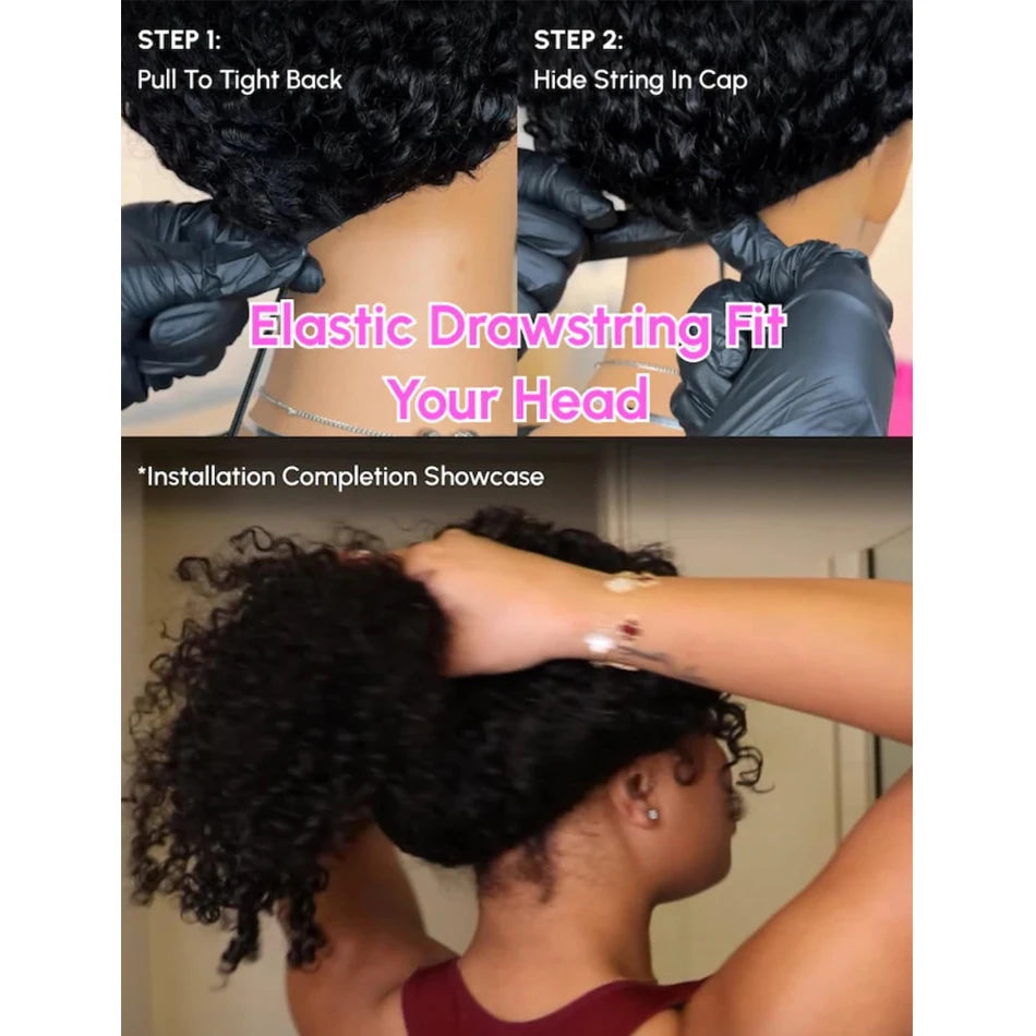 Perruque 100% Cheveux Humains Brésiliens – U/V Part, Bouclée, Sans Colle | Densité 250% | 8 à 32 pouces