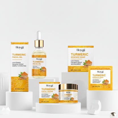Savon & Crème Visage au Curcuma – Nettoyant, Réparateur & Éclat