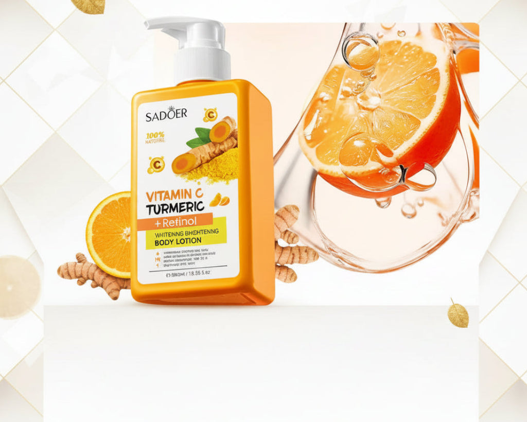 Lotion Curcuma & Vitamine C 300ml – Éclaircissante & Hydratante