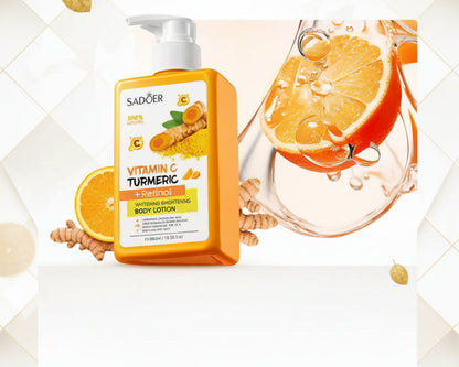 Lotion Curcuma & Vitamine C 300ml – Éclaircissante & Hydratante