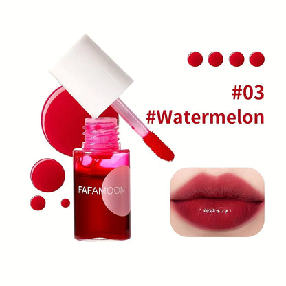 Fruity Jules Tint Liquid Lipstick, Water Glow Shade, Moisturizing, Waterproof, Non-Stick, High Pigment, Long-Lasting Colors, 4 Colors