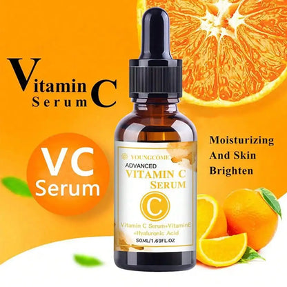 Essence Visage Vitamine C & Acide Hyaluronique 50ml – Anti-Taches, Hydratante, Réparatrice & Anti-Âge